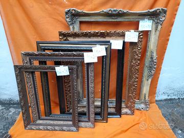 Blocco 6 cornici d'epoca varie misure