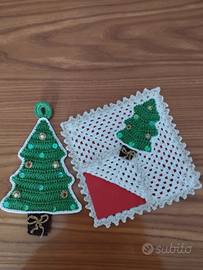 Set portatovaglioli e presina Albero Natale