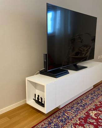 Mobile porta tv bianco in legno con basamento