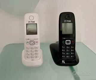 2 telefoni cordless abbinati (bianco/nero) TIM