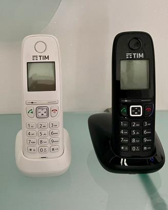 2 telefoni cordless abbinati (bianco/nero) TIM