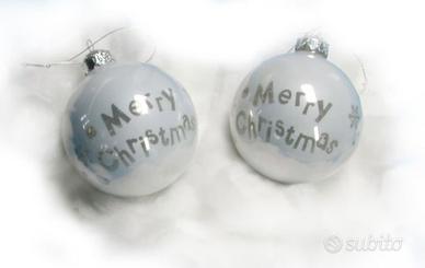 Set 2 Palline  Natale in vetro