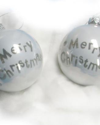 Set 2 Palline  Natale in vetro