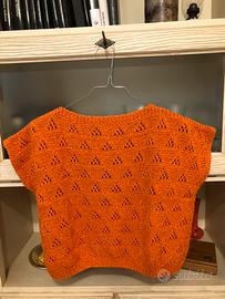 Maglia arancio Filatura di Crosa fatta a mano
