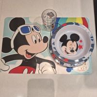 set piatti+bicchiere+tovaglietta Disney Topolino 