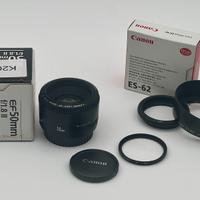 Canon EF 50mm II filtro e paraluce
