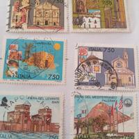 6 francobolli italiani usati del 1996