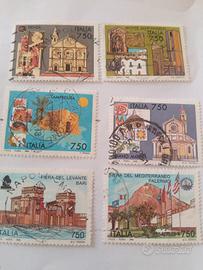 6 francobolli italiani usati del 1996