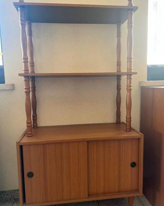Mobile libreria a giorno con mensole in legno