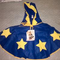 Poncho europeo in pile cartellinato spalle e lungo