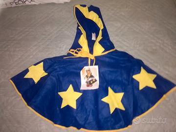 Poncho europeo in pile cartellinato spalle e lungo