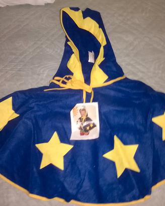 Poncho europeo in pile cartellinato spalle e lungo