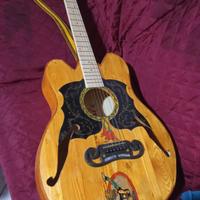chitarra acustica mancina, doppia spalla mancante 