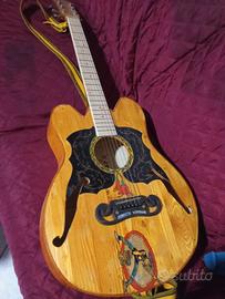 chitarra acustica mancina, doppia spalla mancante 