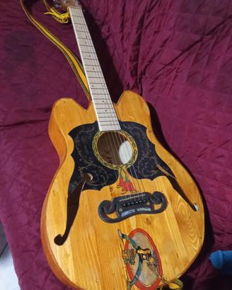 chitarra acustica mancina, doppia spalla mancante 