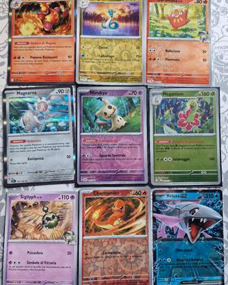Lotto 9 Carte Pokémon - Veluza ex, Magmortar, 