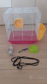 Gabbia metallica per criceti con accessori