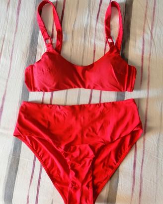 Costume rosso comodo a vita alta Piombo (2-S/3-M)