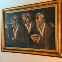 Tullio Grassi “TRITTICO DI ANZIANI” olio su tela