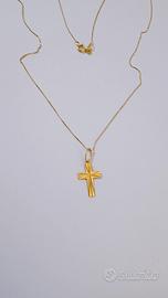 Collana con croce in oro giallo 18kt 750