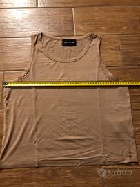 Canotta les copains beige con lamè