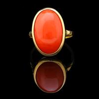 ANELLO VINTAGE ORO GIALLO 18KT CON CORALLO ROSSO