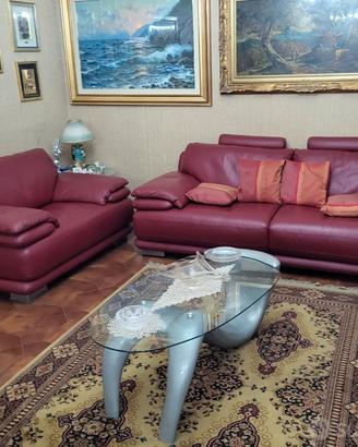 Splendido set salotto in pelle