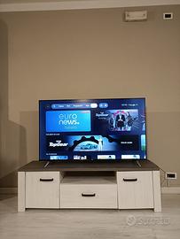 Mobile porta TV 148 cm bianco e rovere scuro