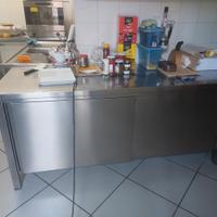 lavello +  Banco da lavoro in acciaio inox