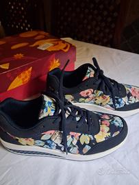 Scarpe  sportive blu floreale da donna 