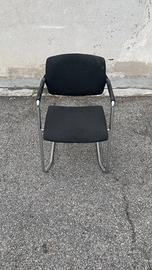 4 sedie da ufficio tessuto nere