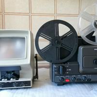 3 Proiettori super 8 e 8 mm, moviola per montaggio