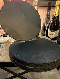 Set 8 piatti grandi rotondi in ardesia