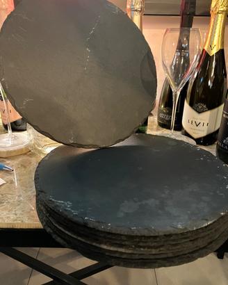 Set 8 piatti grandi rotondi in ardesia
