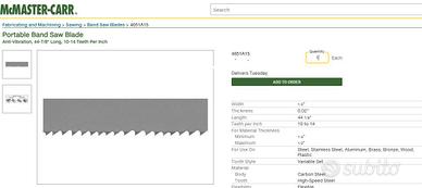 McMaster-Carr Lame per sega a nastro