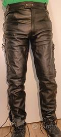 Pantaloni biker in pelle