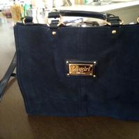Borsa blumarine alcantara e vernice blu
