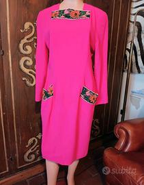 Abito Vintage Haute Couture crèpe di Lana TagliaML