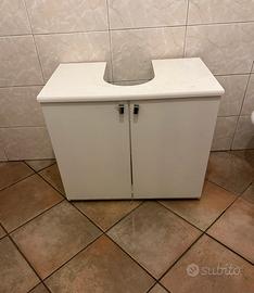 Mobiletto per lavandino bagno a colonna.