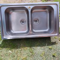 Lavabo due vasche acciaio 