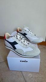 Diadora Equipe H Canvas Stone Wash - White/Blue De