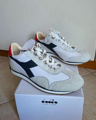 Diadora Equipe H Canvas Stone Wash - White/Blue De