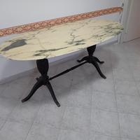 TAVOLO CON RIPIANO IN MARMO ANNI 50/60