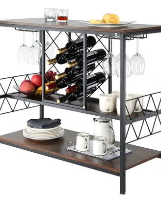 Mobile Bar Industriale da Vino e Liquori in Legno