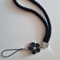 Cordino Legaccio fiore nero Cellulare polso