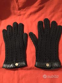 Guanti donna vintage - crochet neri