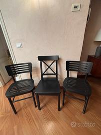 3 sedie color nero IKEA