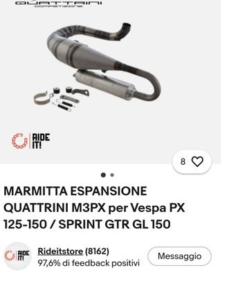 marmitta quattrini px125  150  177cc 