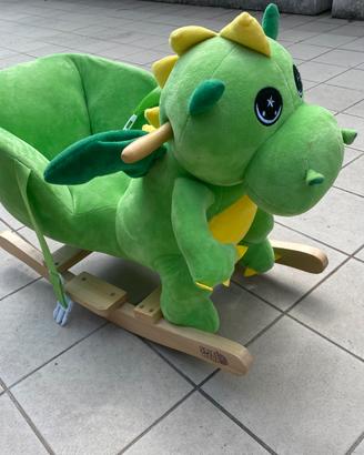 Cavalluccio a dondolo drago peluche NUOVO