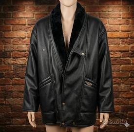 Giacca in Pelle Nera Taglia XL
